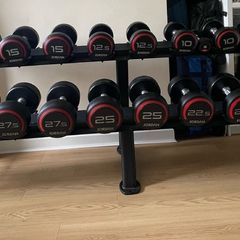 Jordan Premium Urethane Dumbells set with Rack