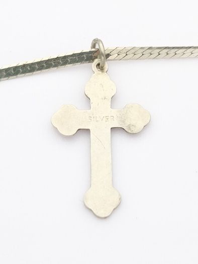 Sterling Silver Cross On 925 Italian Chain
