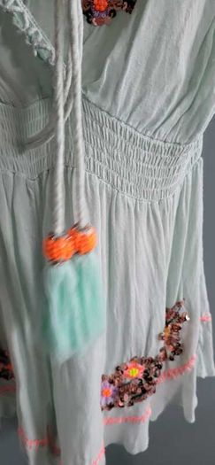 RIVER ISLAND  Acqua Sequinced Playsuit Sz 14UK