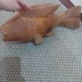 Large Koi Carp  Vintage Planter Wooden Handcarved Image 7