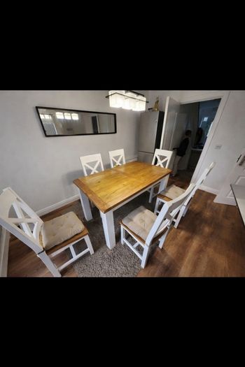 Solid oak table and 6 chairs