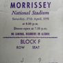 Morrissey  Concert Ticket From 1991 National Stadium. Image 2