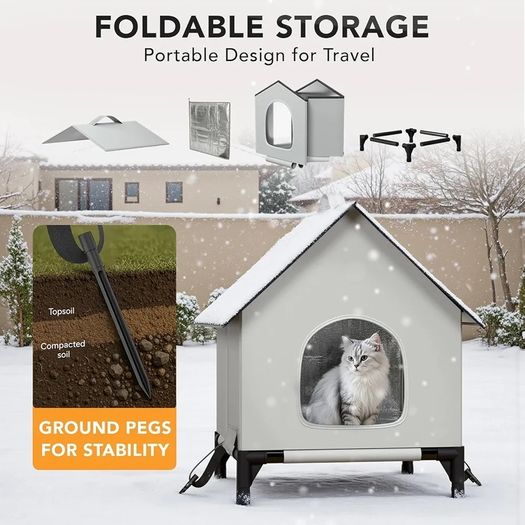 Cat House Outdoor Cat House for Indoor and Outdoor Use  Insulated and Weatherproof Waterproof Shelter for Small/Medium Cats XL Size
