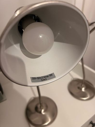 Pair of adjustable table lamps - Nickel