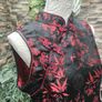 Black and Red silk Sleeveless Oriental Top Small Image 2