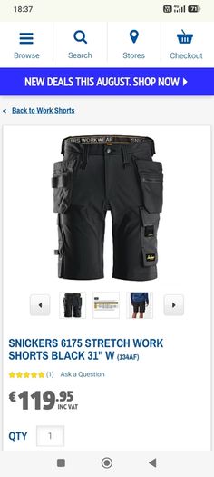 snickers 6751 stretch shorts