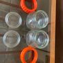 Pair Vintage 500ml 1970s Ravenhead Glass Kilner Jars With Orange Screw Lids Image 8