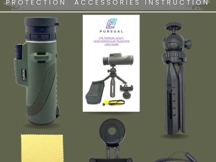 12x50 High Power Monocular Telescope with Smartphone Holder & Tripod for Adults & Kids, Waterproof FMC HD Lens & Scope for Bird Watching, Camping, Hiking, Hunting, Concert, Wildlife, Travel (FREE POSTAGE)