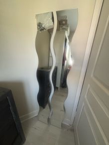 mirror double full length wavey wall mirrors