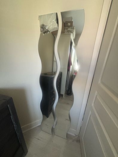 mirror double full length wavey wall mirrors
