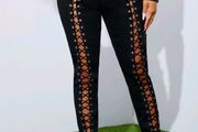 SHEIN SXY High Waist Grommet Lace Up Pants, size 10