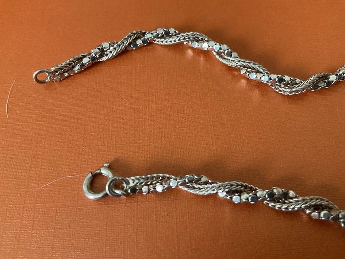 Vintage Sphere Bead Links Silver necklace 925