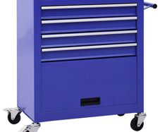 Tool Trolley with 4 Drawers Steel Blue