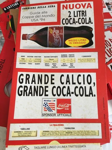 Coca Cola USA 1994 World Cup Soccer schedules