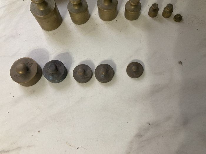 antique vintage brass weights