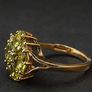 Vintage 9ct Gold Peridot Cluster Ring, Size N Image 3