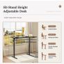 L-shaped Height Adjustable Desk, 160 x (60-90 cm), Electric Standing Desk Image 3