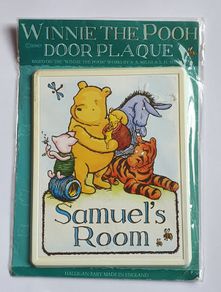 BNIP - Winnie The Pooh - "Samuel's Room" Door Plaque