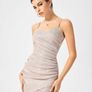 Teen disco ruched dress Image 2