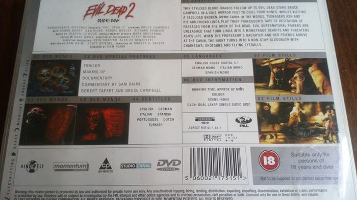 Horror DVD Evil Dead 2