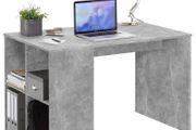 FMD Desk with Side Shelves 117x73x75 cm Concrete