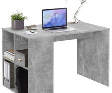 FMD Desk with Side Shelves 117x73x75 cm Concrete
