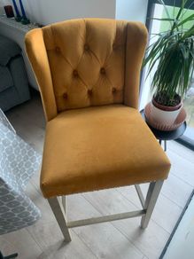 Chair Barstool Mustard Colour Fabric