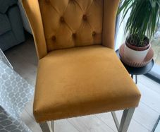 Chair Barstool Mustard Colour Fabric