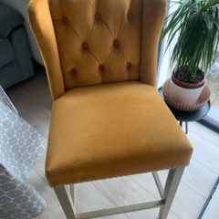 Chair Barstool Mustard Colour Fabric