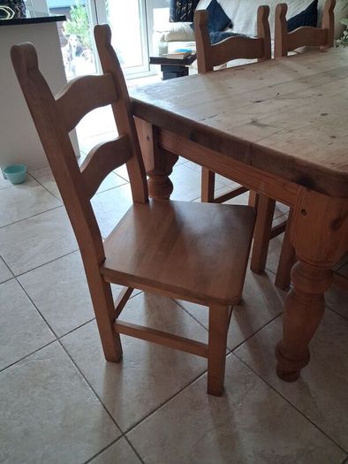Solid pine kitchen table and chairs