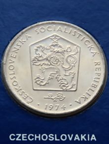 Czechoslovakia 1974 Vintage Coin Stamp cover BUNC