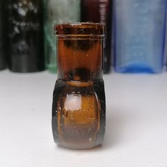 78 - Vintage 2oz Bovril Dark Brown Glass Embossed Letters Jar