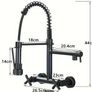 Wall-Mounted Kitchen Tap with Pull-Out Spray  360 deg Rotating Dual-Function Mixer Tap (Matte Black / Chrome Finish) Image 3