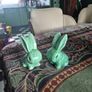 10cm high Pair of Art Deco Mid Century Vintage Original Sylvac Bunnies Image 4