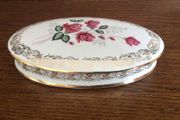 Vintage French limogies large Ceramic trinket lidded dish