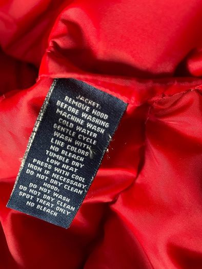 Puffer bomber jacket Polo Jeans Ralph Lauren Down Feather Warm Winter puffer Jacket with Removable Hood red size S