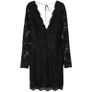 H&M black lace long sleeve V-neck mini dress size UK 6 Image 3