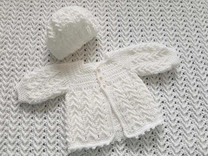 Handmade 100% cotton christening dress set 0-3 months