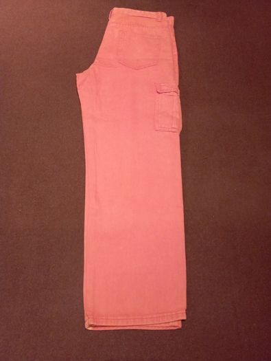 Orange cargo trousers.