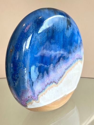Mid Century Kamini Greece Vase, Drip Glaze, Vintage 70s Pottery