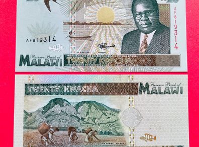 Malawi. 20  Kwacha  1995. Pick  32. ( Uncirculated )