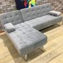 Silver Grey Luxury Corner Sofa Bed with Chaise Longue Image 5