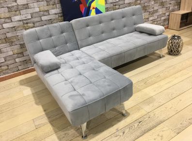 AROA XS Corner Sofa Bed, Grey velvet