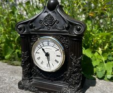 Antique Bronze Clock Statue