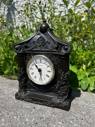 Antique Bronze Clock Statue