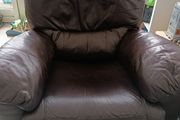 Brown leather recliner