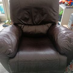 Brown leather recliner