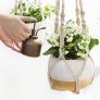 2 Pcs Macrame Plant Hangers Indoor Hanging Planter Basket Flower Pot Holder Jute Rope with Beads No Tassels, 89cm Image 6
