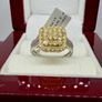 Gold SGL Certified - Natural Yellow Diamond & White Diamond Ring in 9K Yellow & White Gold 1.00 Ct. Image 3