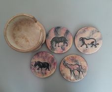 Soapstone Coasters with Holder